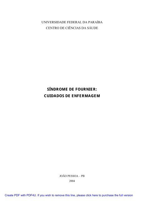 SÍNDROME DE FOURNIER: CUIDADOS DE ENFERMAGEM