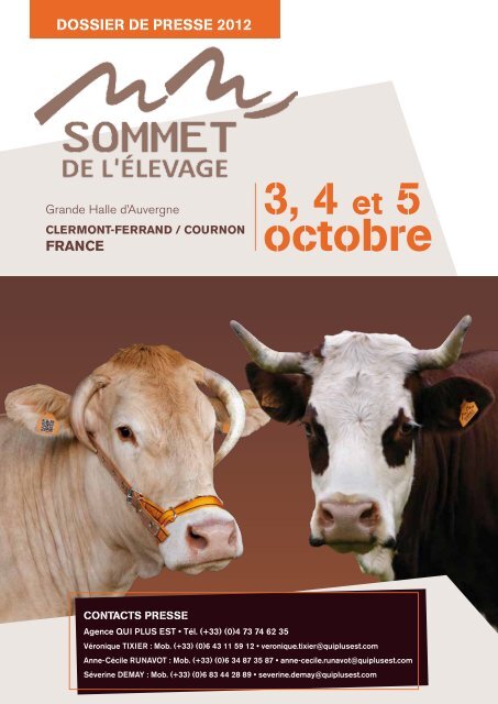 Au programme 2012 - Sommet de l'élevage