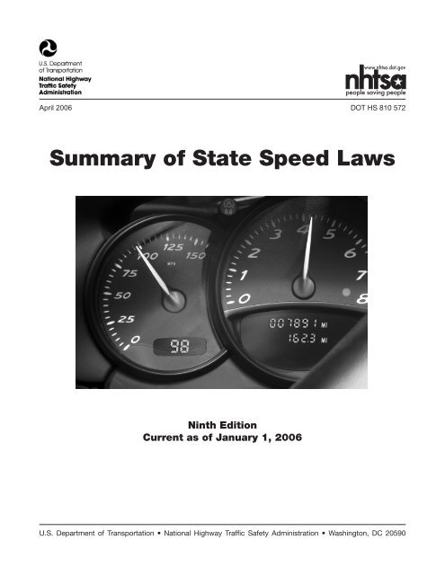 Summary of State Speed Laws - NHTSA
