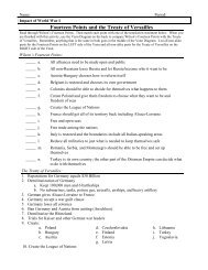 Fourteen Points and the Treaty of Versailles - Moore Public Schools