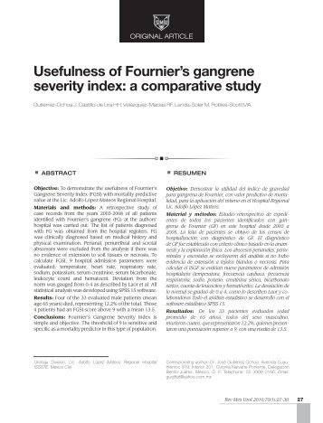 Usefulness of Fournier's gangrene severity index: a comparative study