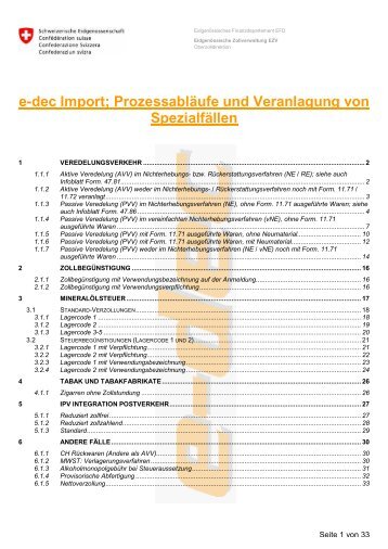 e-dec Import; Prozessabläufe und Veranlagung von ... - Relatra AG