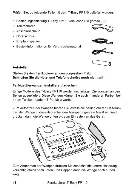 Die Fax- und Telefonkombination T-Easy FP110. Einfach ... - Telekom