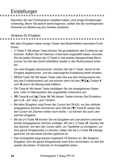 Die Fax- und Telefonkombination T-Easy FP110. Einfach ... - Telekom