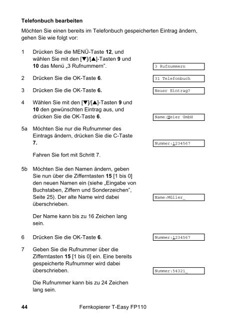 Die Fax- und Telefonkombination T-Easy FP110. Einfach ... - Telekom