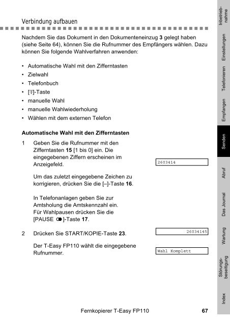 Die Fax- und Telefonkombination T-Easy FP110. Einfach ... - Telekom