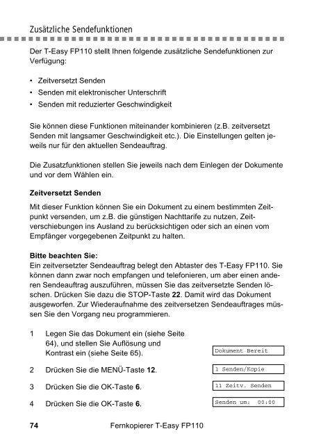 Die Fax- und Telefonkombination T-Easy FP110. Einfach ... - Telekom