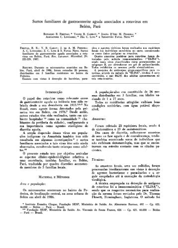 Surtos familiares de gastroenterite aguda associados a rotavírus em ...