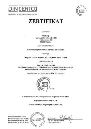 DINplus-Zertifikat - Olsberg