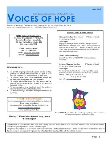 VOICES OF HOPE - Parents of Murdered Children