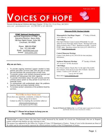 VOICES OF HOPE - Parents of Murdered Children