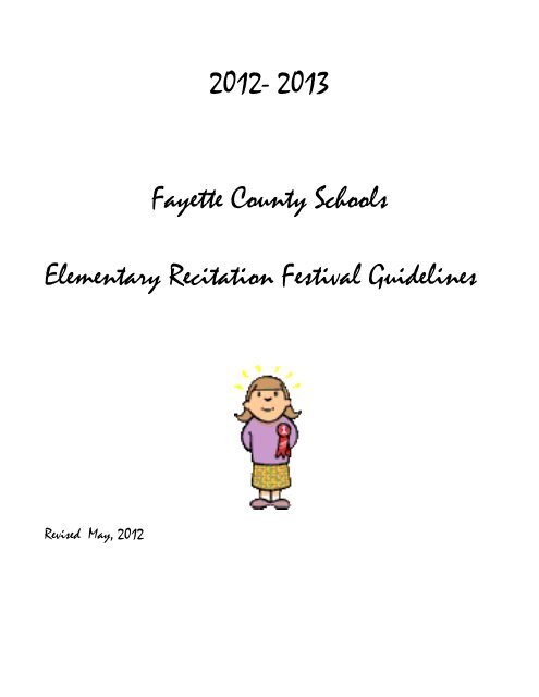 2012-13 K-5 Recitation Guidelines - Fayette County Schools
