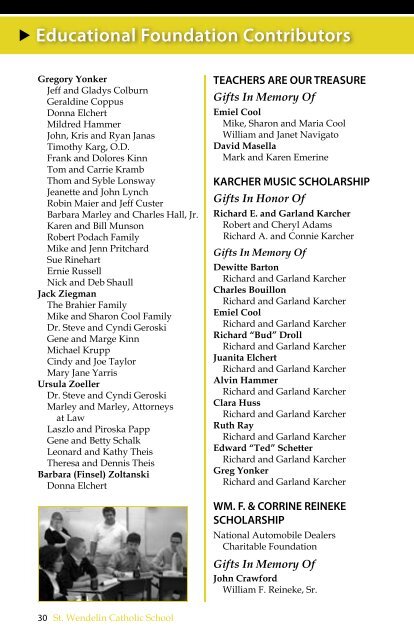 SW Annual Report 2010 - St. Wendelin Catholic Parish and Schools