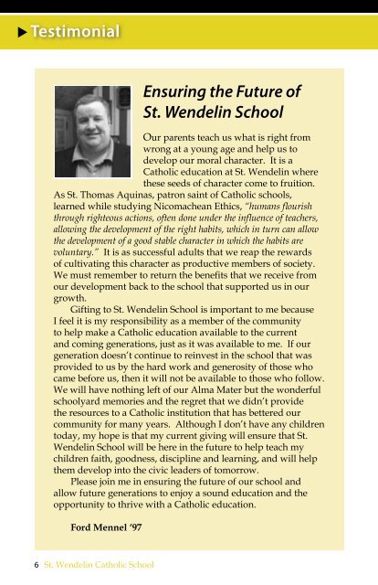 SW Annual Report 2010 - St. Wendelin Catholic Parish and Schools