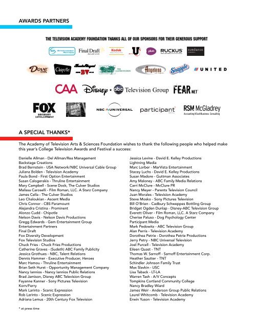 30 th CTA Gala Program - pair Networks