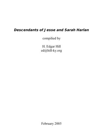 Descendants of Jesse and Sarah Harlan - Hill-ky.org