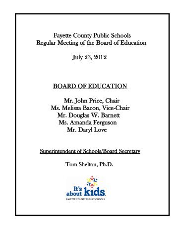 Agenda - Fayette County Public Schools