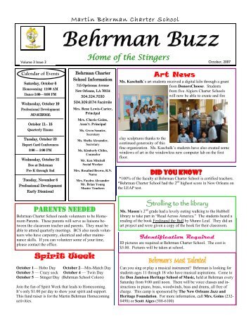 Buzz_October2007 - Martin Behrman Charter School Academy of ...