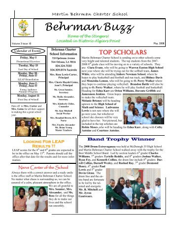 Buzz_May__2008 - Martin Behrman Charter School Academy of ...