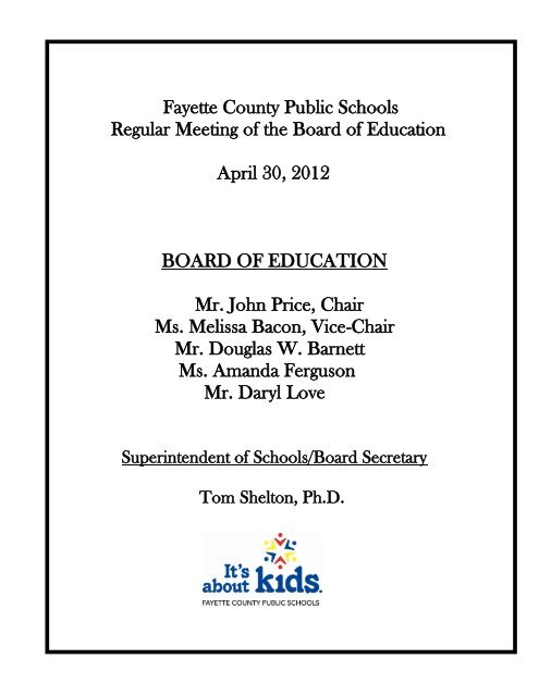 Fayette County Board of Education - Fayette County Public Schools