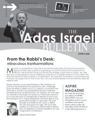From the Rabbi's Desk: - Adas Israel