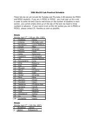 2004 Bio153 Lab Practical Schedule