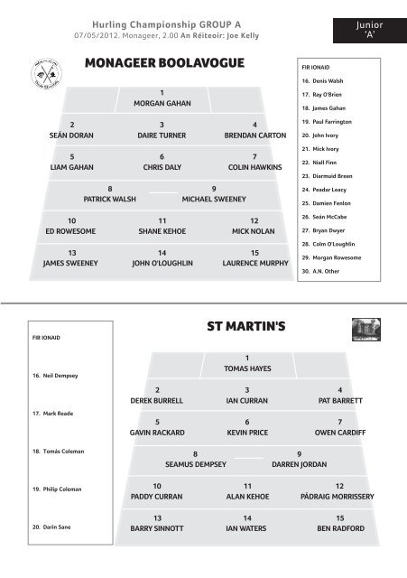 Hurling May weekend v8_Layout 1 03/05/2012 14:05 ... - Wexford GAA