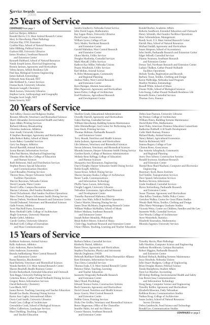 45 Years of Service - The Scarlet - The University of Nebraska–Lincoln