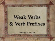 f03b: Weak verbs and verb prefixes - ENG240Y Old English