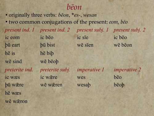 f03b: Weak verbs and verb prefixes - ENG240Y Old English