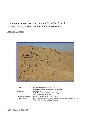 Landscape Reconstruction around Neolithic Kom W, Fayum, Egypt ...