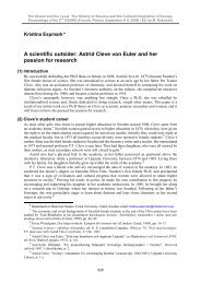 A scientific outsider: Astrid Cleve von Euler and her ... - 2nd ICESHS