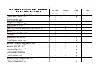 Mollusken van groeve de Kuilen, Langenboom Kbl. 45F coörd ...