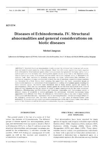 Diseases of Echinodermata. IV. Structural ... - Inter Research