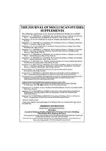 Back Matter (PDF) - Journal of Molluscan Studies