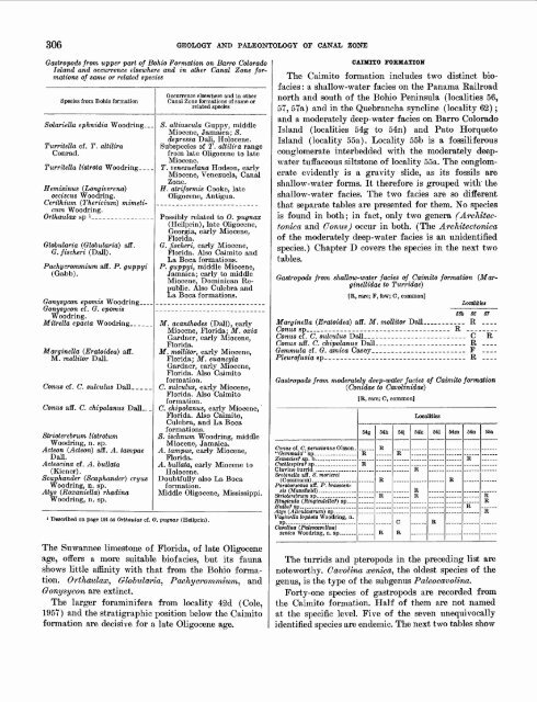 Geology and Paleontology of Canal Zone and Adjoining ... - USGS