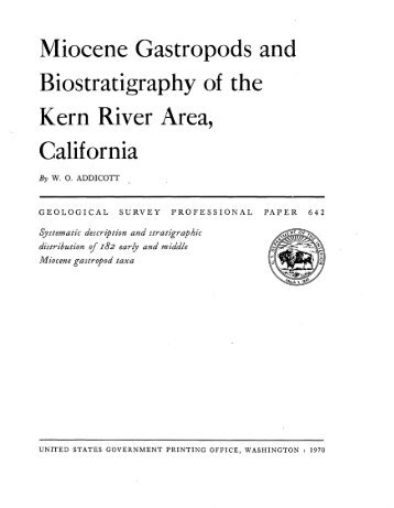 Miocene Gastropods and Biostratigraphy of the Kern River ... - USGS