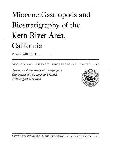 Miocene Gastropods and Biostratigraphy of the Kern River ... - USGS