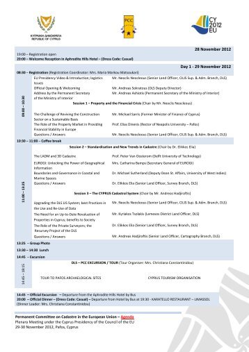 Agenda - Permanent Committee on Cadastre in the European Union