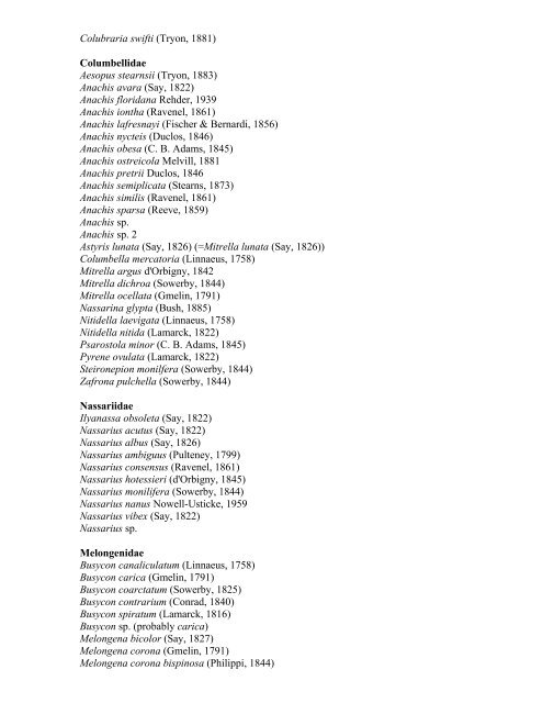 FWC FWRI Invertebrate Collection - Fish and Wildlife Research ...