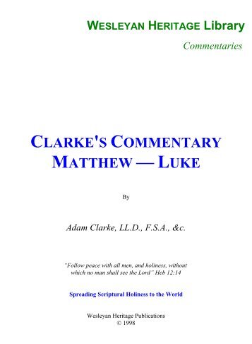 Clarke's Commentary - Matthew - Luke - Media Sabda Org