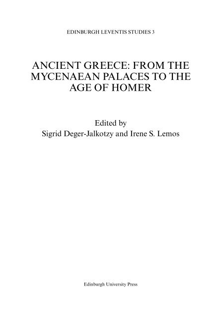 Ancient Greece: From the Mycenaean Palaces to the Age of ... - Nam