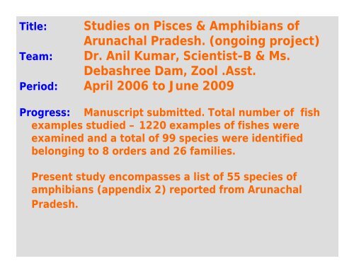 APRC-Itanagar - Zoological Survey of India