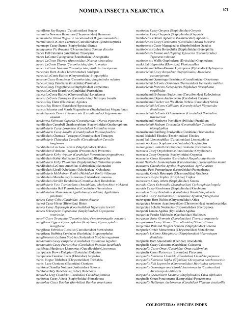 Species Index f - p; pp. 618 - Nearctica