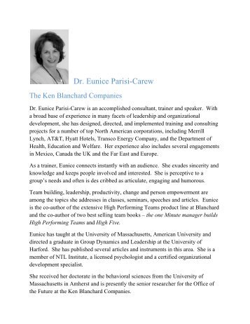 Dr. Eunice Parisi-Carew - University of San Diego