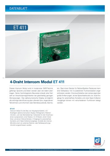 4-Draht Intercom Modul ET 411 - Commend AG