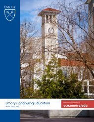 View ECE Course Catalog - Emory Continuing Education - Emory ...