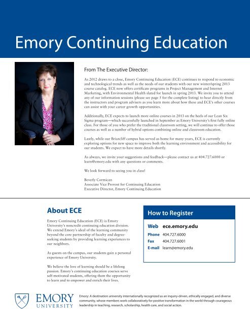 View ECE Course Catalog - Emory Continuing Education - Emory ...