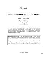 Developmental Plasticity in Oak Leaves David Westmoreland