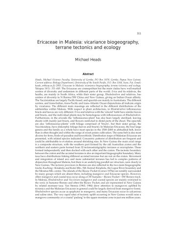 Ericaceae in Malesia: vicariance biogeography, terrane tectonics ...